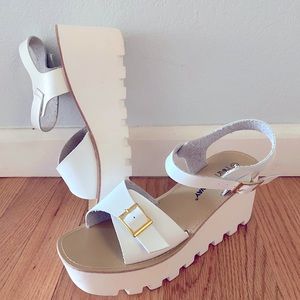 White Wedge Heel